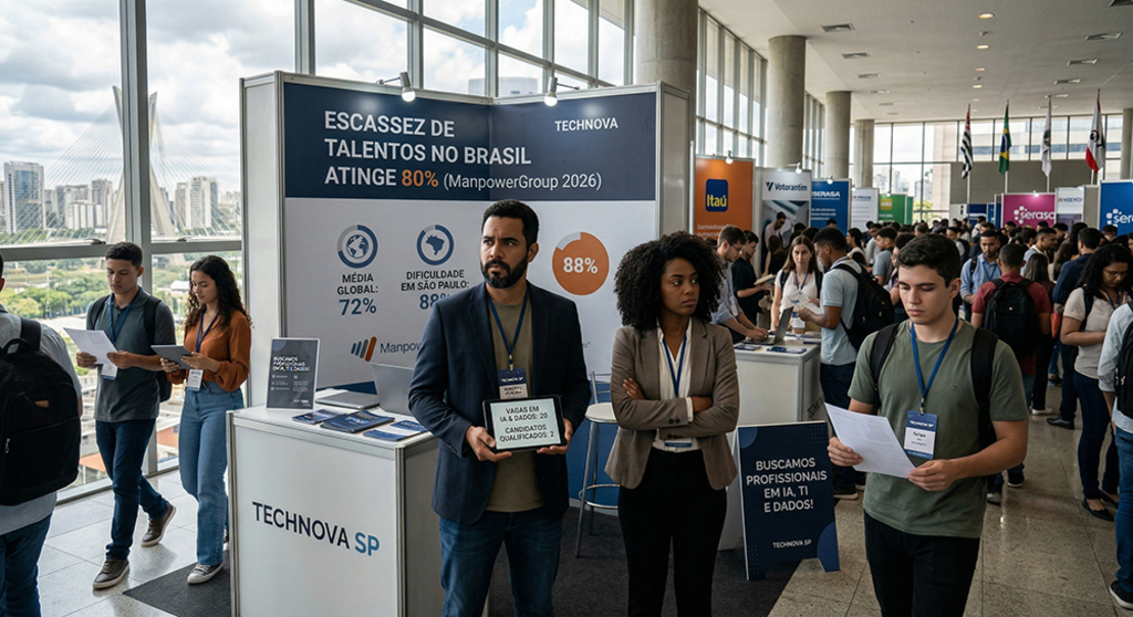 Escassez de talentos atinge 80% dos empregadores brasileiros